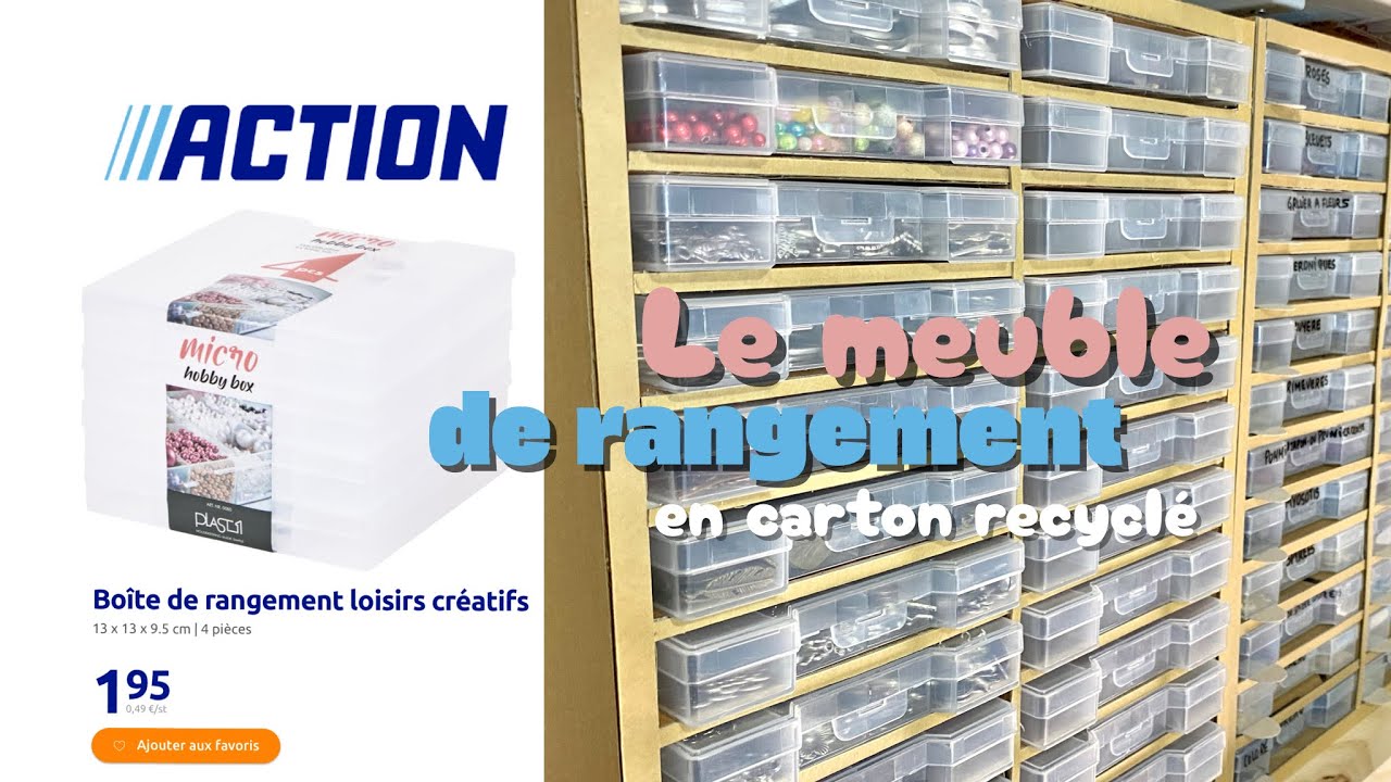 Comment fabriquer un #meuble en #carton pour ranger les #boites de loisirs créatif de chez #action