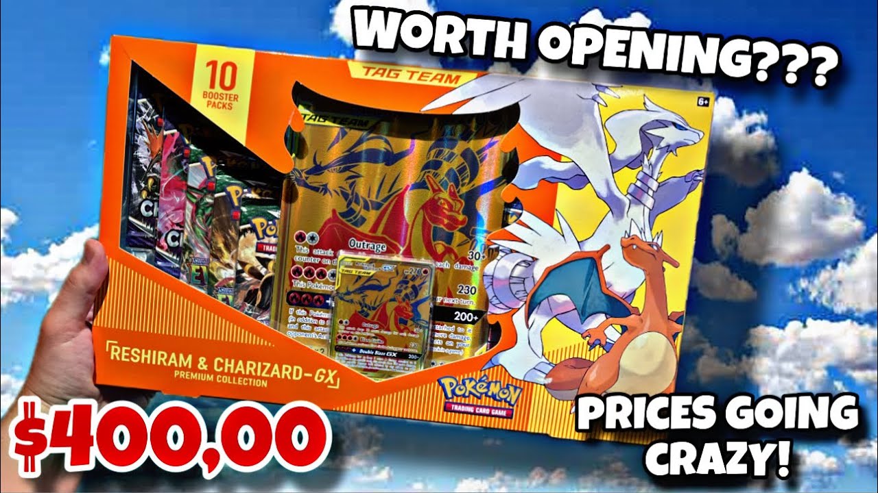 $400 Pok&eacute;mon Reshiram & Charizard GX Box OPENING! Prices are going crazy! #pokemon #reaction #fyp 
