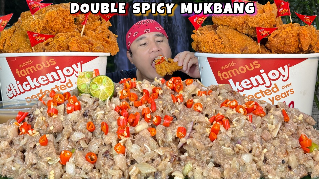 Double Spicy Mukbang 2026 Spicy Kapampangan Sisig & Spicy Bucket Jollibee Chicken Joy Pinoy Mukbang