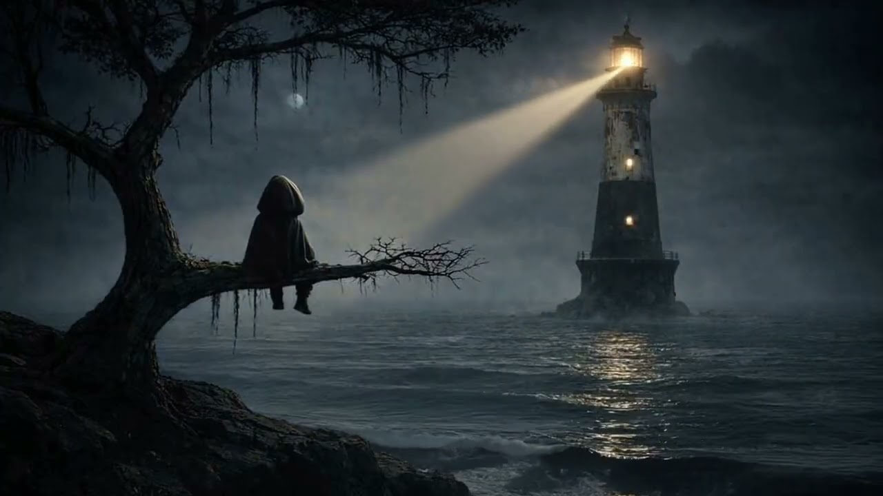 The Distant Lighthouse | Night Ocean Ambience