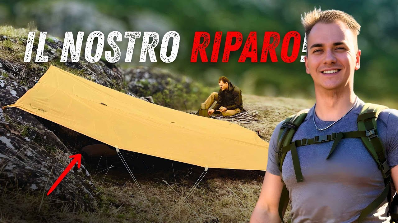 1 Notte sotto il Tarp Anti Vento: rifugio tattico, piante selvatiche e Lago gelido