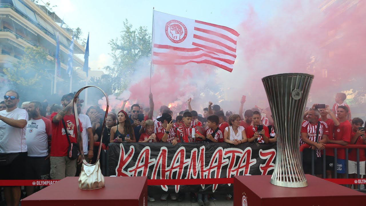 Η Καλαμάτα υποδέχθηκε τα δύο Ευρωπαϊκά τρόπαια του Ολυμπιακού​!