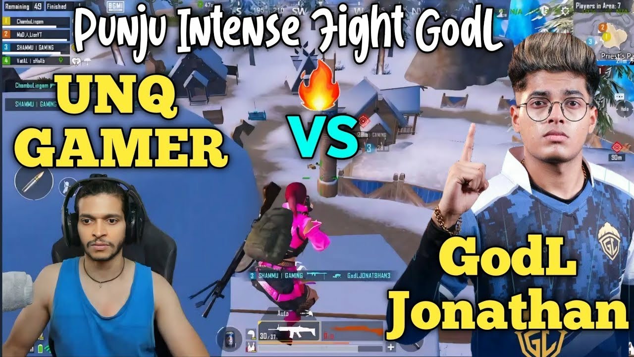 Unq gamer vs GodL Jonathan🔥Intense fight | Unq Gamer vs Girl Gamer🥰| Unq Gamer Highlights