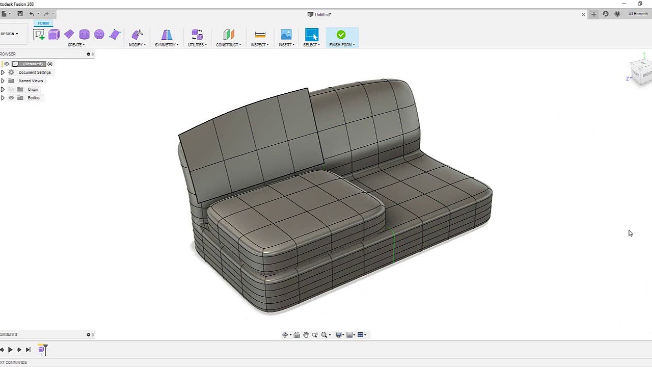 Fusion 360 - Freeform Sofa Design