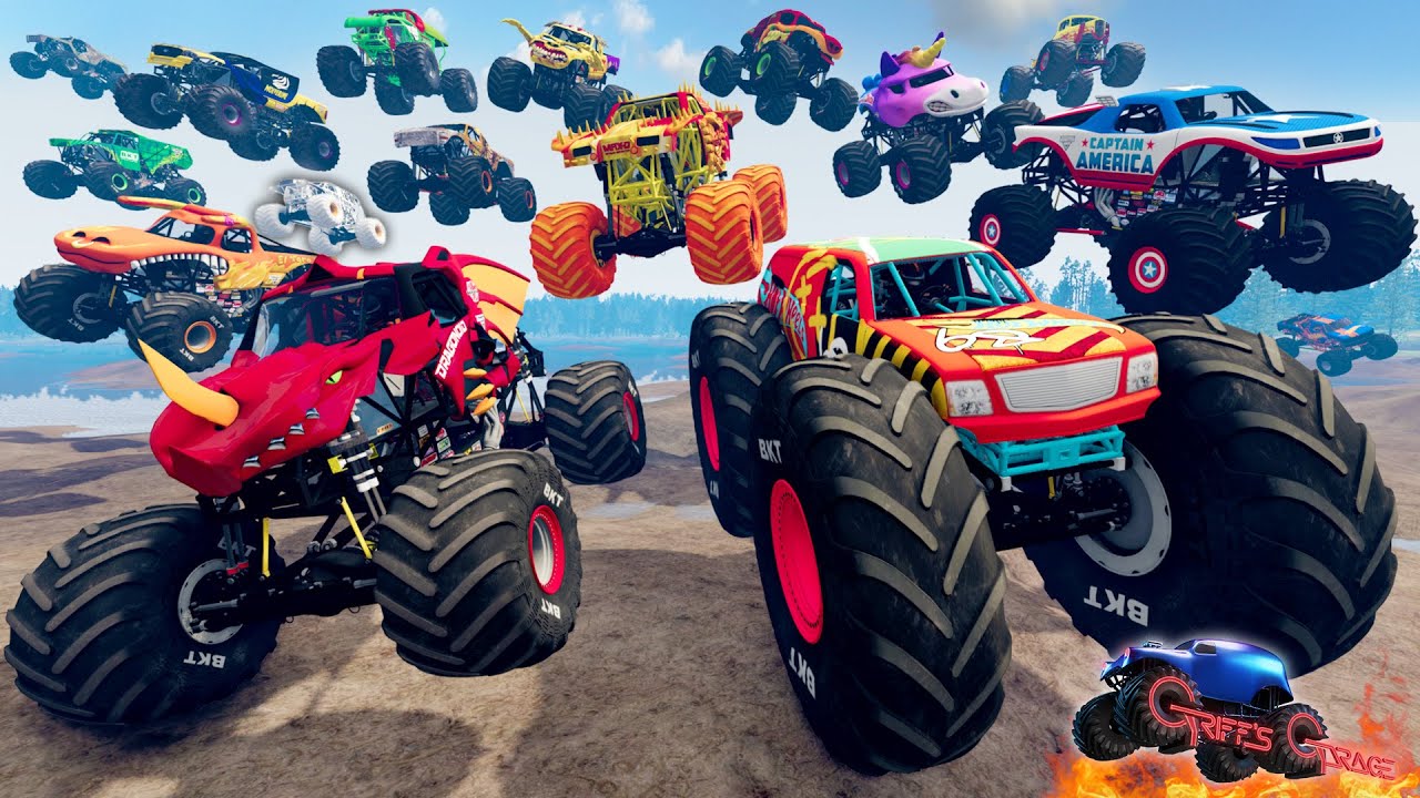 Monster Jam INSANE Monster Truck Mud Battle and Monster Truck Crashes #14 | BeamNG Drive Mods