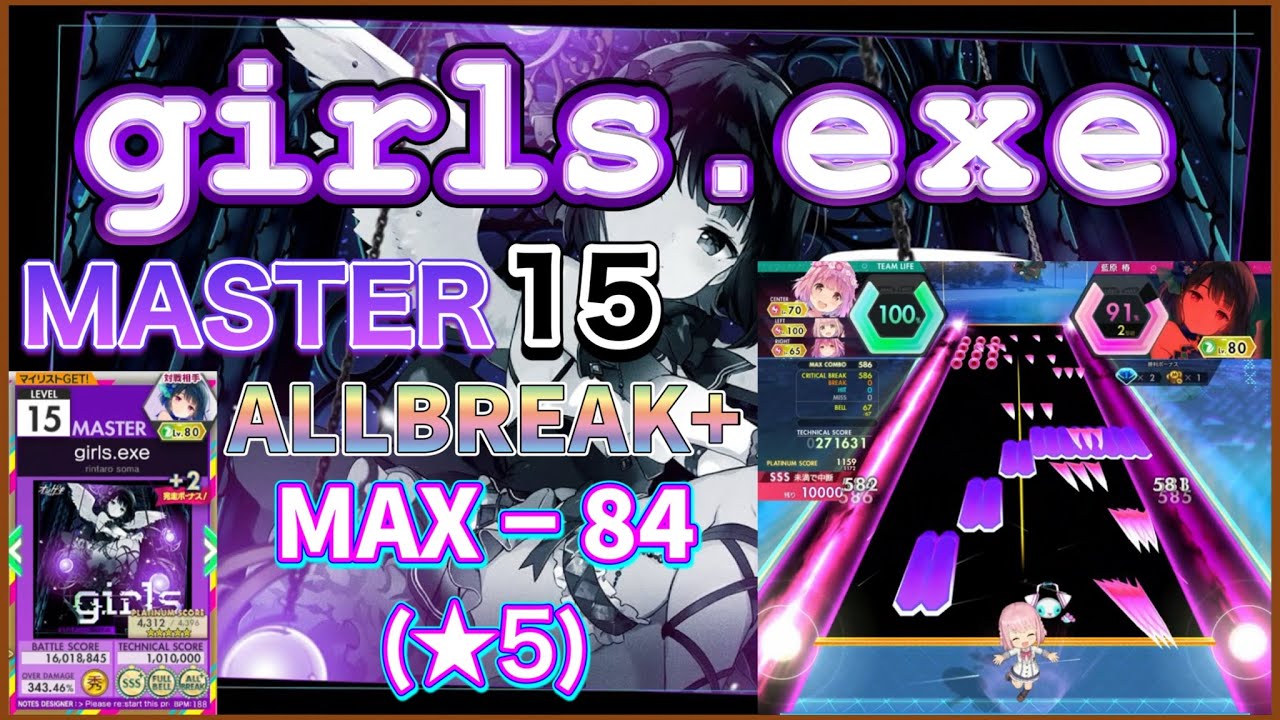 【オンゲキRe:fresh 手元】 girls.exe MASTER ALLBREAK+(理論値ABFB)&★5(MAX-84)【外部出力+手元】