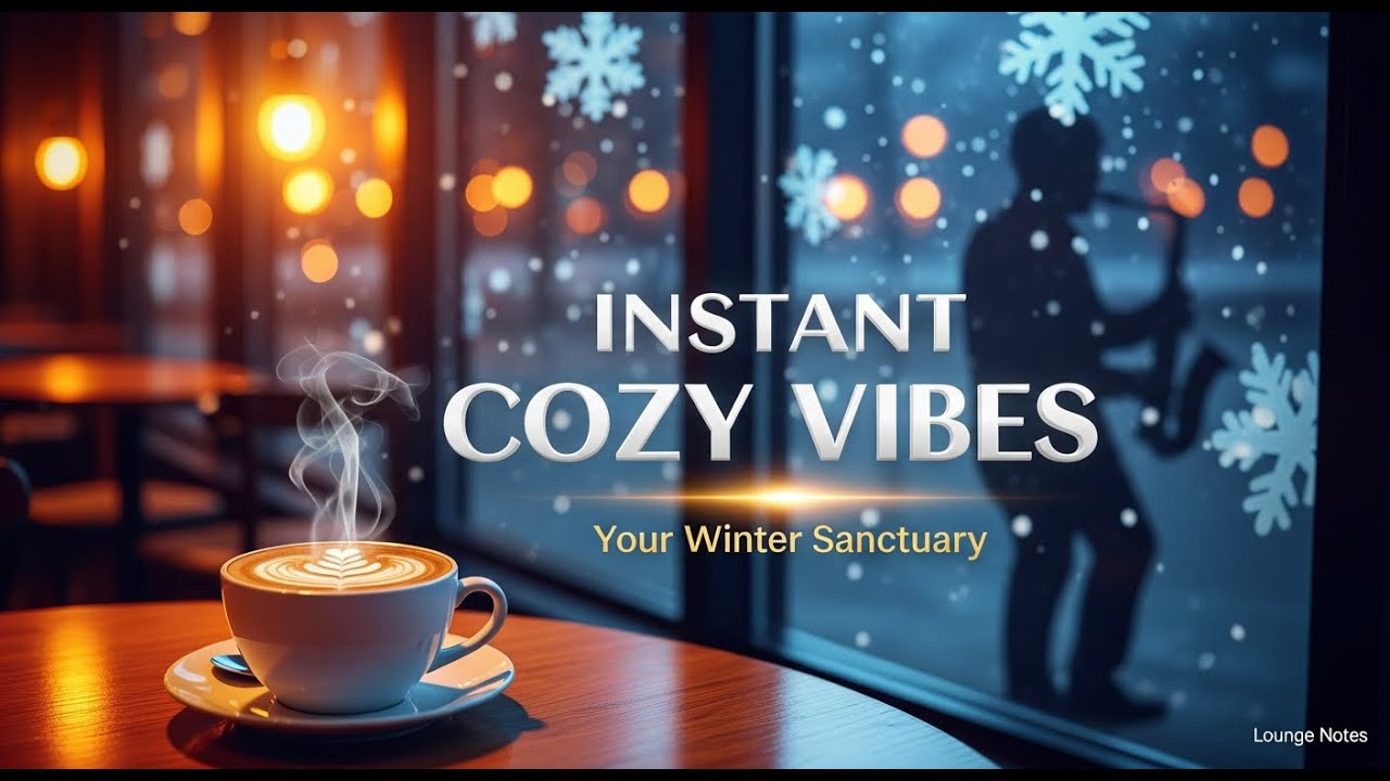 Cozy Snow Jazz Cafe ☕️❄️🎶 4K Ambience | Deep Study, Peaceful Sleep & Ultimate Relaxation Vibes