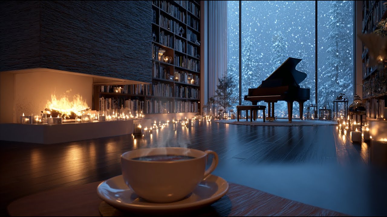 Soft Jazz Piano for Late Night Desk Work | Calm Winter Focus