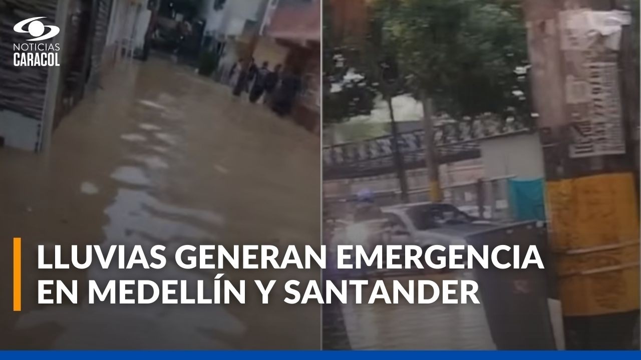 Lluvias provocan hundimiento en vía de Medellín y emergencias en Santander por inundaciones