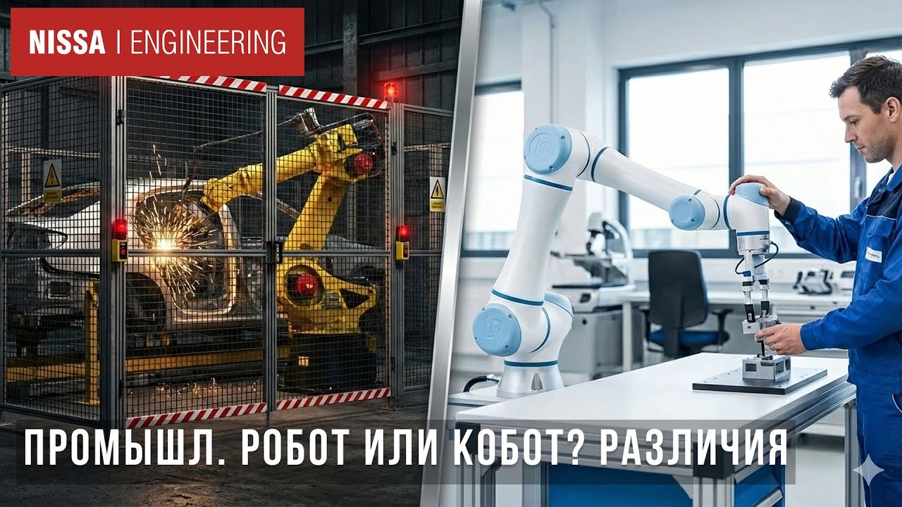 Промышленные роботы или коботы, сравнение, примеры