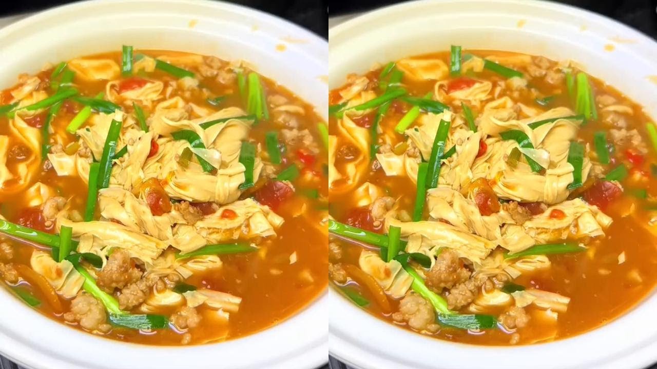 天热全家人点名要吃的茄汁肉末腐竹，做法简单又营养，上桌分分钟秒光#妈呀太香了 #美食推荐 #肉末腐竹#美食