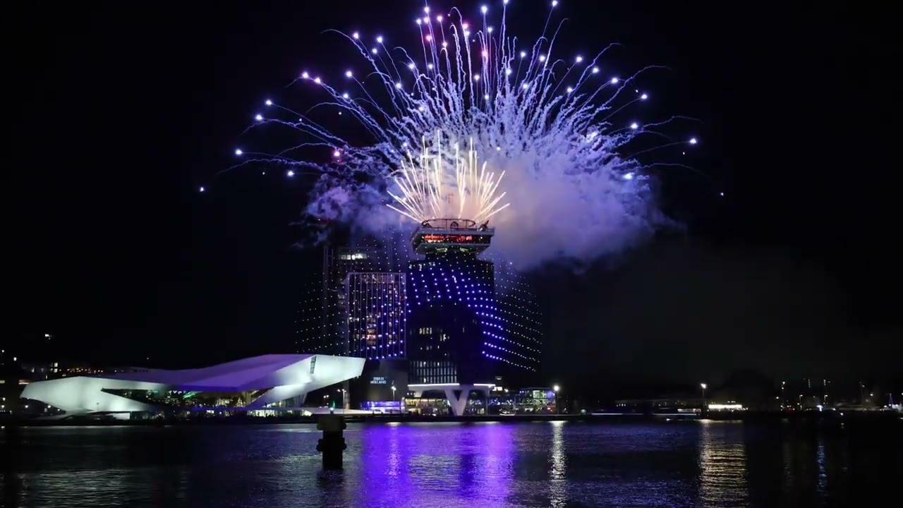 Amsterdam Central 2023 fireworks and Drone show