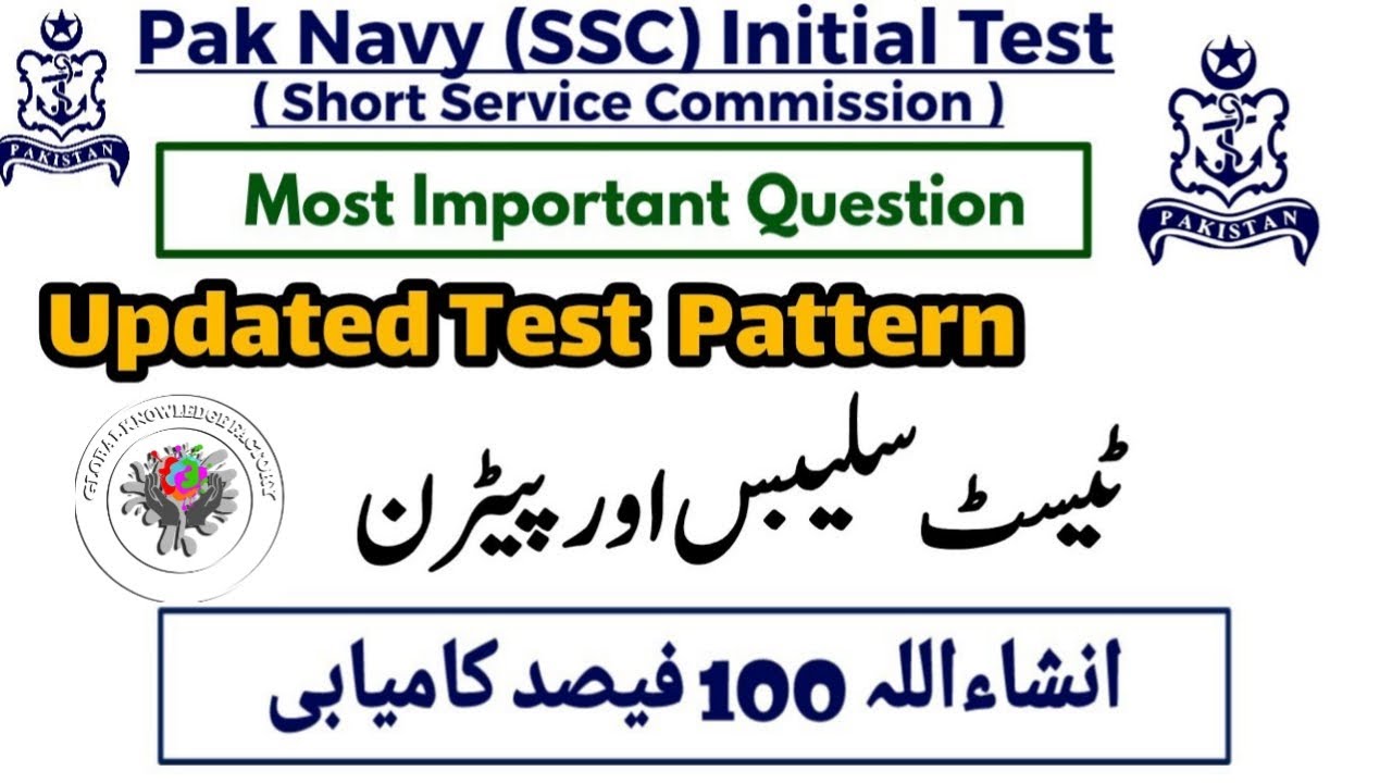 Pak Navy SSC Initial Test 2024 | Pak Navy Short Service Commission Initial Test Pattern / Syllabus