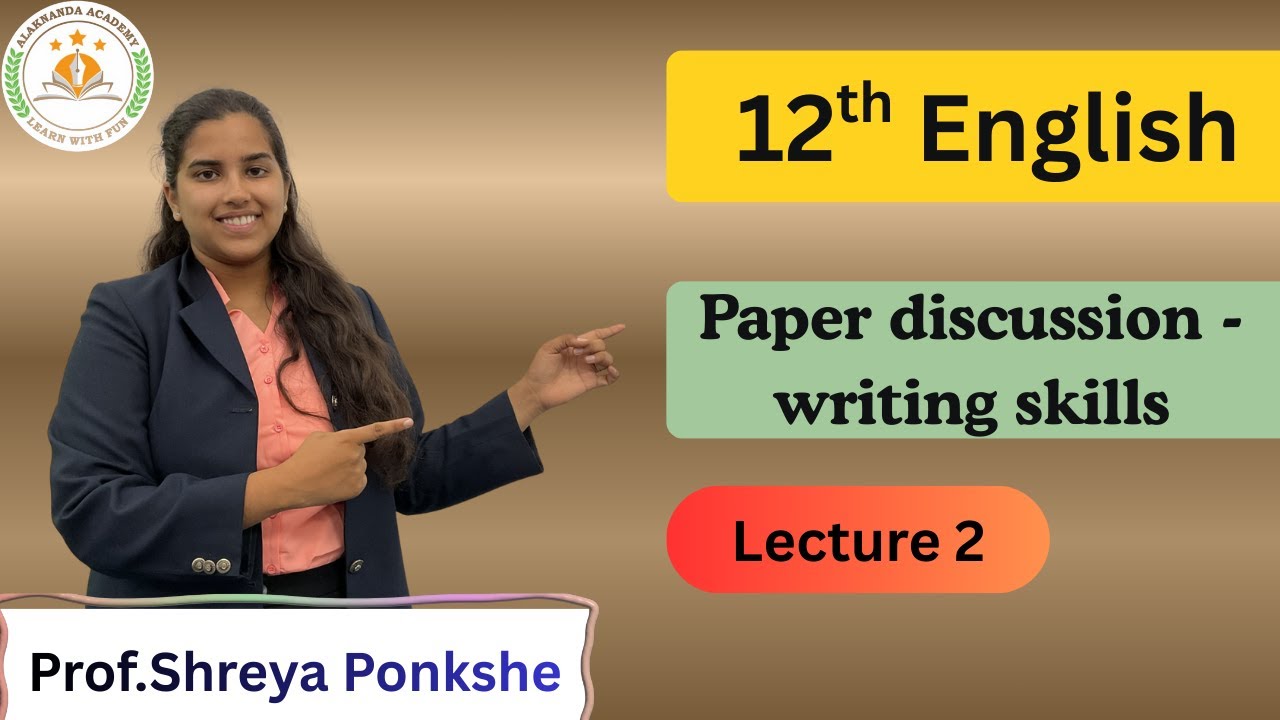 12th Commerce | English | Paper discussion - writing skills  | Prof. Shreya Ponkshe