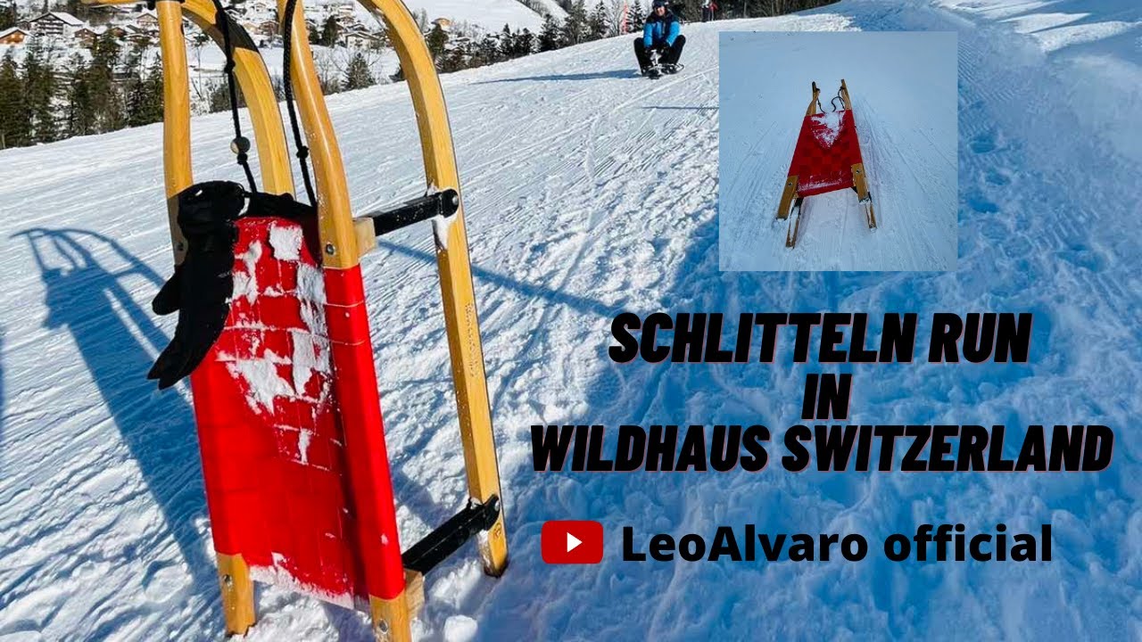 Schlitteln run in Wildhaus Switzerland | Sledging run in Wildhaus Switzerland | No talking