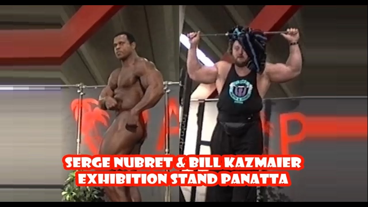 1991 Bill Kazmaier & Serge Nubret exhibition stand PANATTA