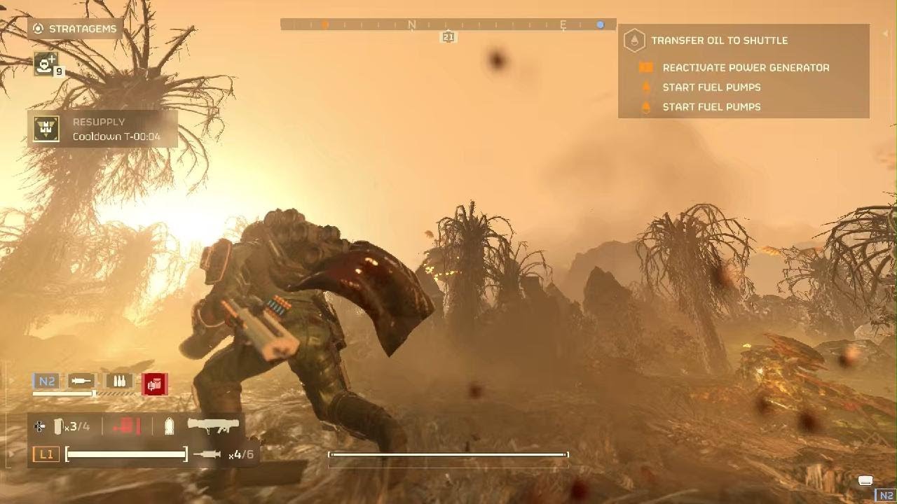 HELLDIVERS 2 in the gloom wth spewers and predator strain stalkers