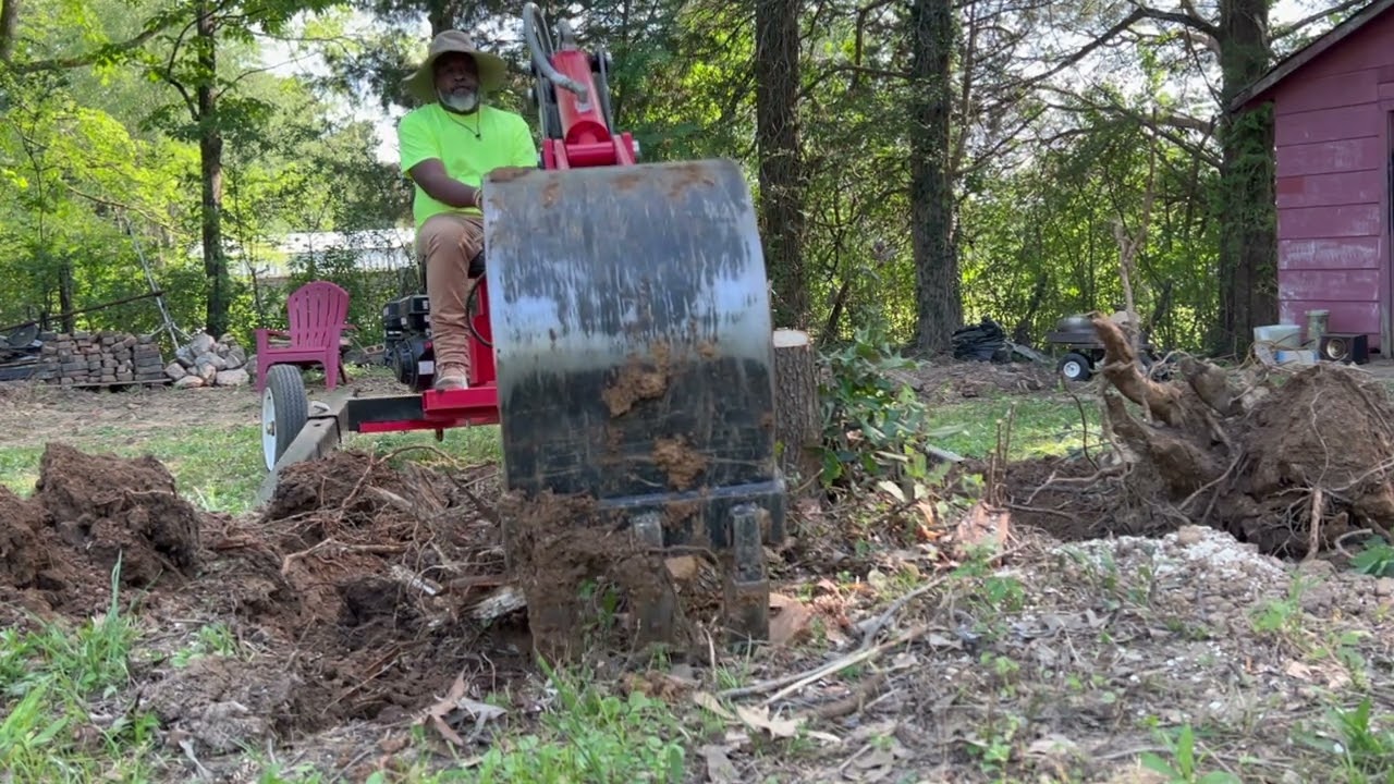 Digging Up Stumps With The Harbor Freight, Central Machinery Backhoe: Volume One