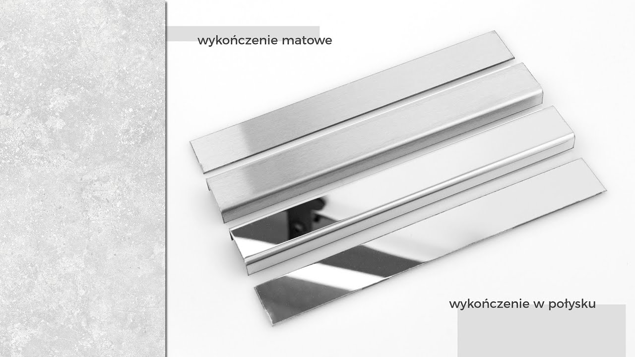 Profil metalowy srebrny silver i płaskownik do płytek - porównanie