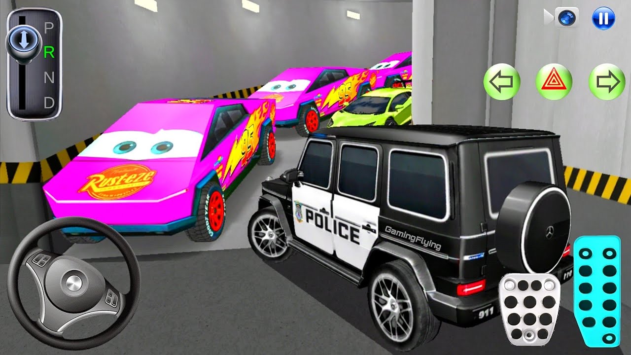 New Police Mercedes car Stuck in Parking Garage - 3D Driving Class - 3D Driving Class Game -Car Game