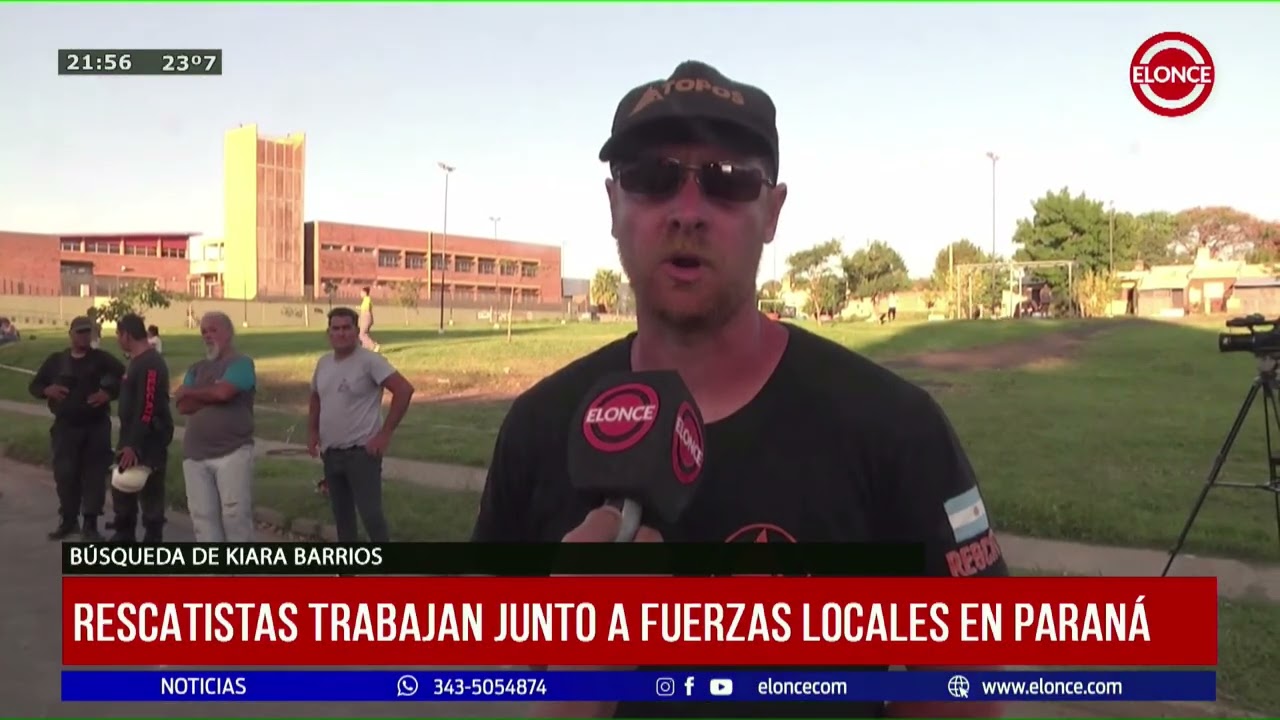 Rescatistas trabajan junto a fuerzas locales en Paraná en la búsqueda de Kiara Barrios