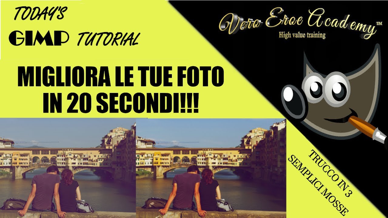 GIMP TUTORIAL - HOW TO IMPROVE YOUR PHOTOS IN 20 SECONDS - 3 STEPS