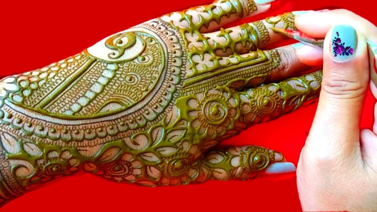 Bridal Peacock Mehndi Design l दुलहन मेहंदी डिजाइन l Unique Back Hand  Tutorial l Full Hand Mehndi