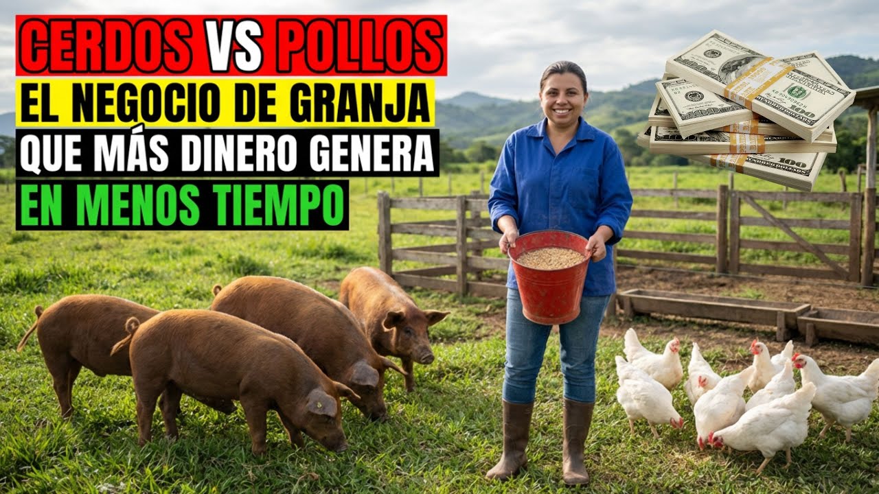 Cerdos VS Pollos de Engorde   El Negocio de Granja que Más Dinero Genera en Menos Tiempo
