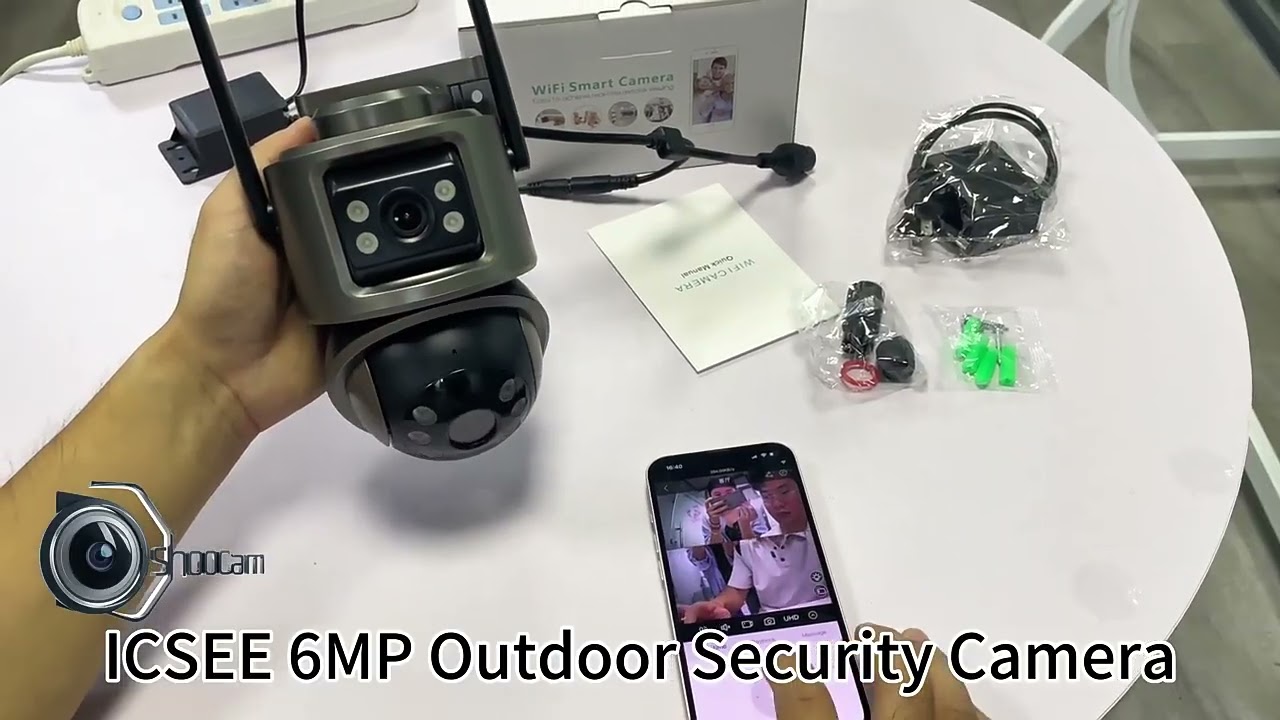 Camera De Surveillance Icsee 6mp Wifi Security Dual Lens C Tech