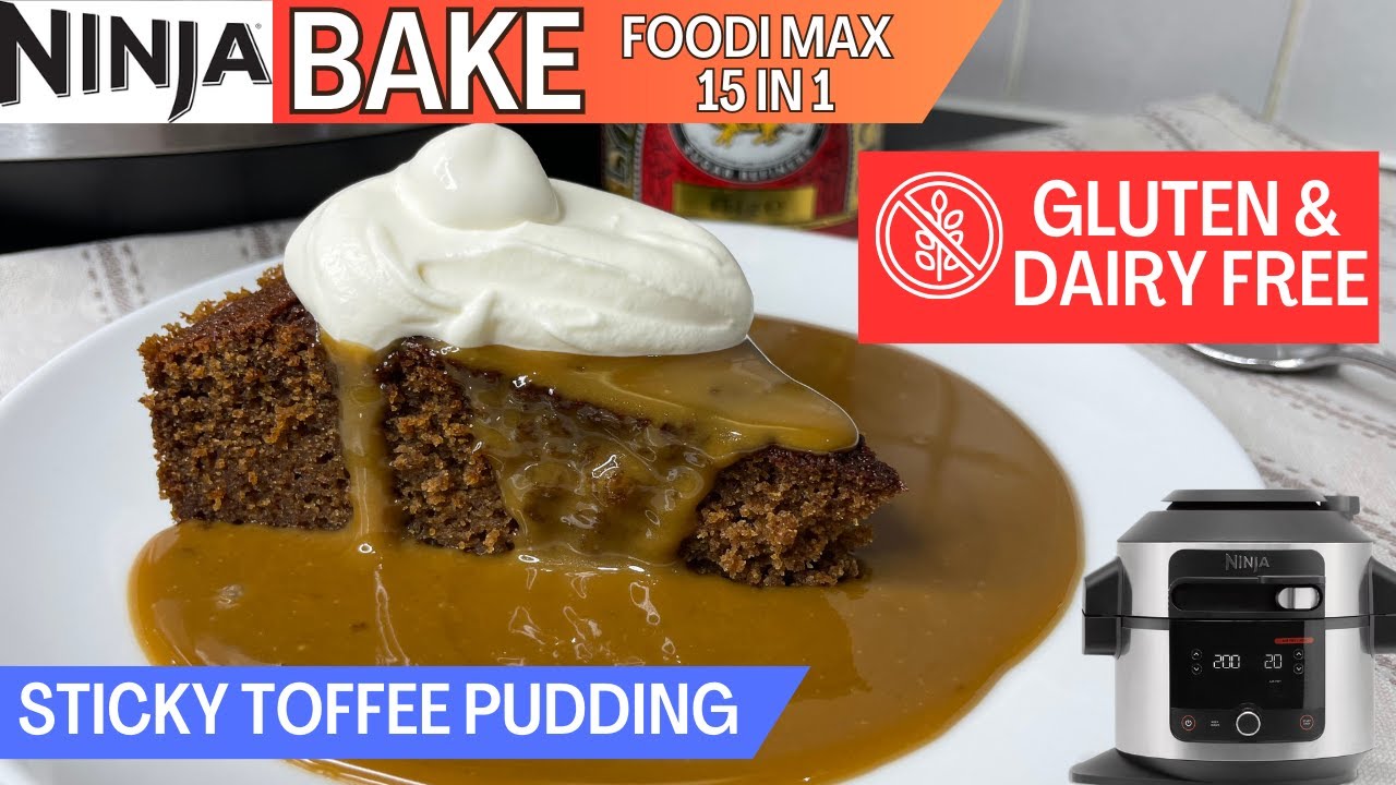 STICKY TOFFEE PUDDING *BAKE* with a glossy sauce **GLUTEN & DAIRY FREE**  NINJA FOODI or Oven Recipe