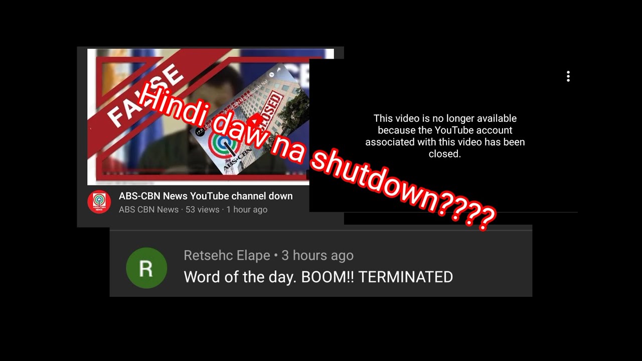 ABS-CBN NEWS YOUTUBE CHANNEL Shutdown