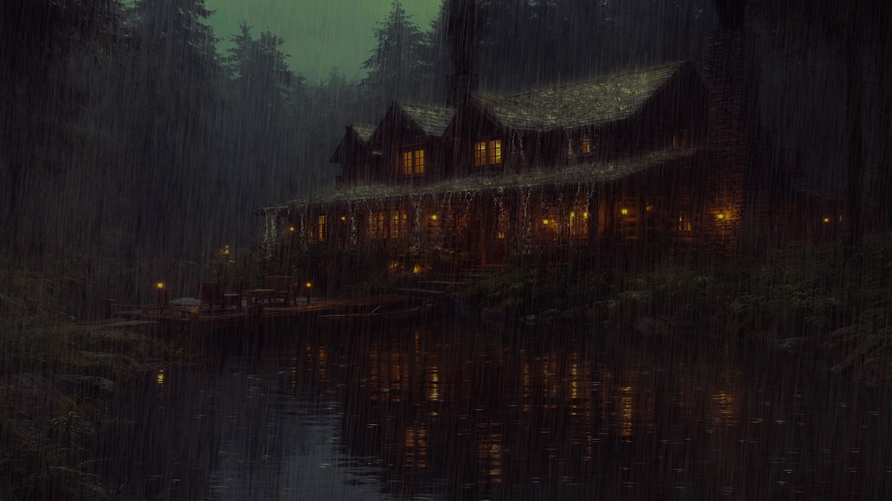 Dark Forest Rain at Midnight 🌧️ Relaxing Thunderstorm Sounds for Sleep