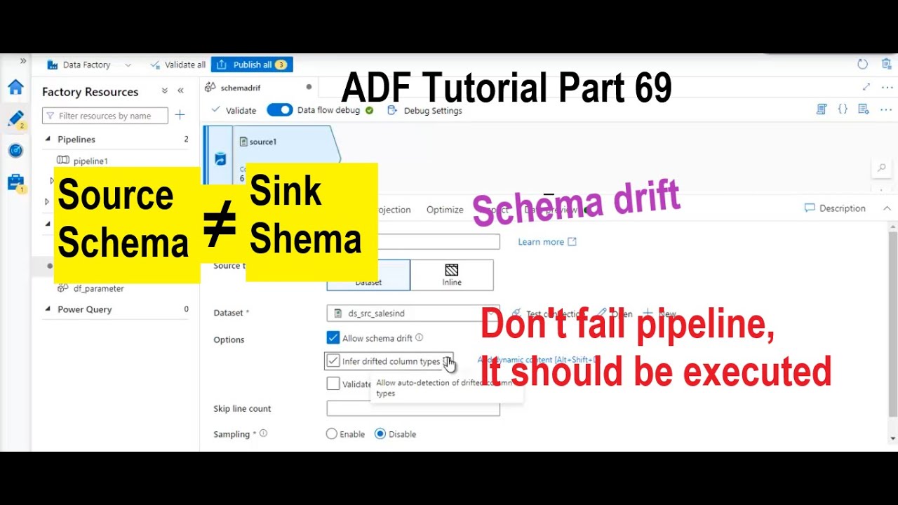 schema drift in adf | schema drift in azure data factory | schema drift in copy activity | adf 69