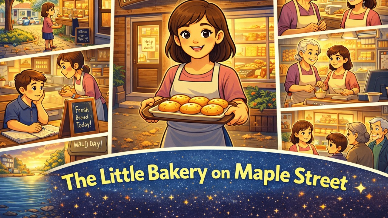 “The Little Bakery on Maple Street” 🎧 Listening Story Practice Level A1-A2 / English For Beginners