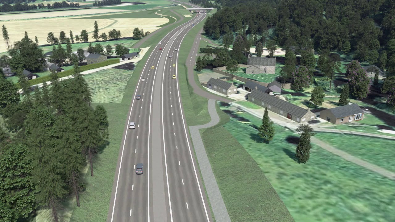 Tay Crossing to Ballinluig visualisation Guay South Overbridge - A9 Dualling