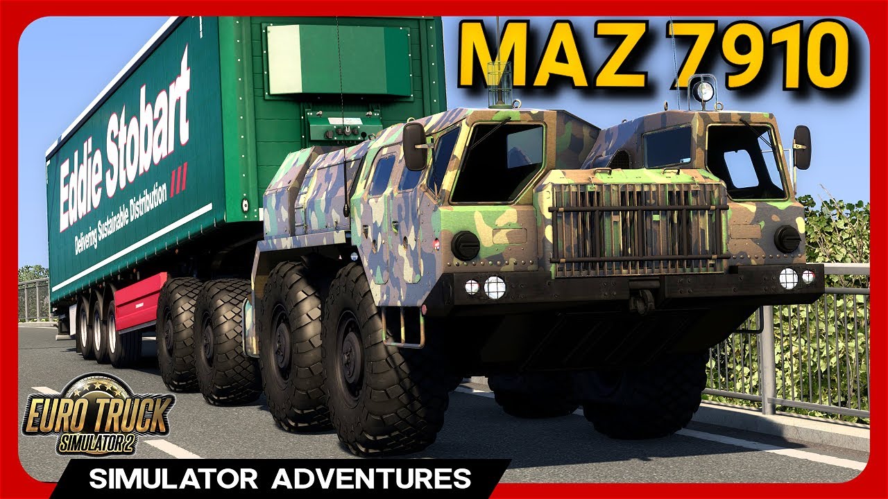 ETS2 Mods: Soviet Military Truck on British Roads?! - MAZ 7910