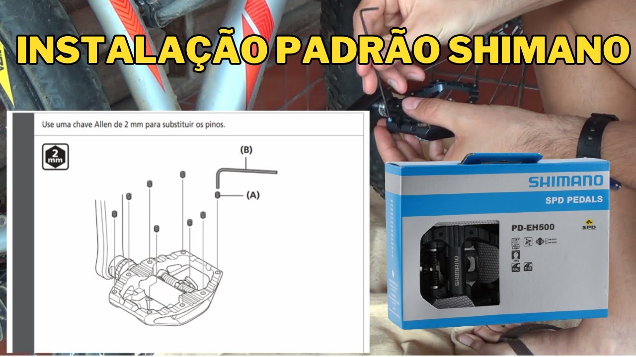 Instalação Padrão Shimano - Pedal Shimano PD-EH500