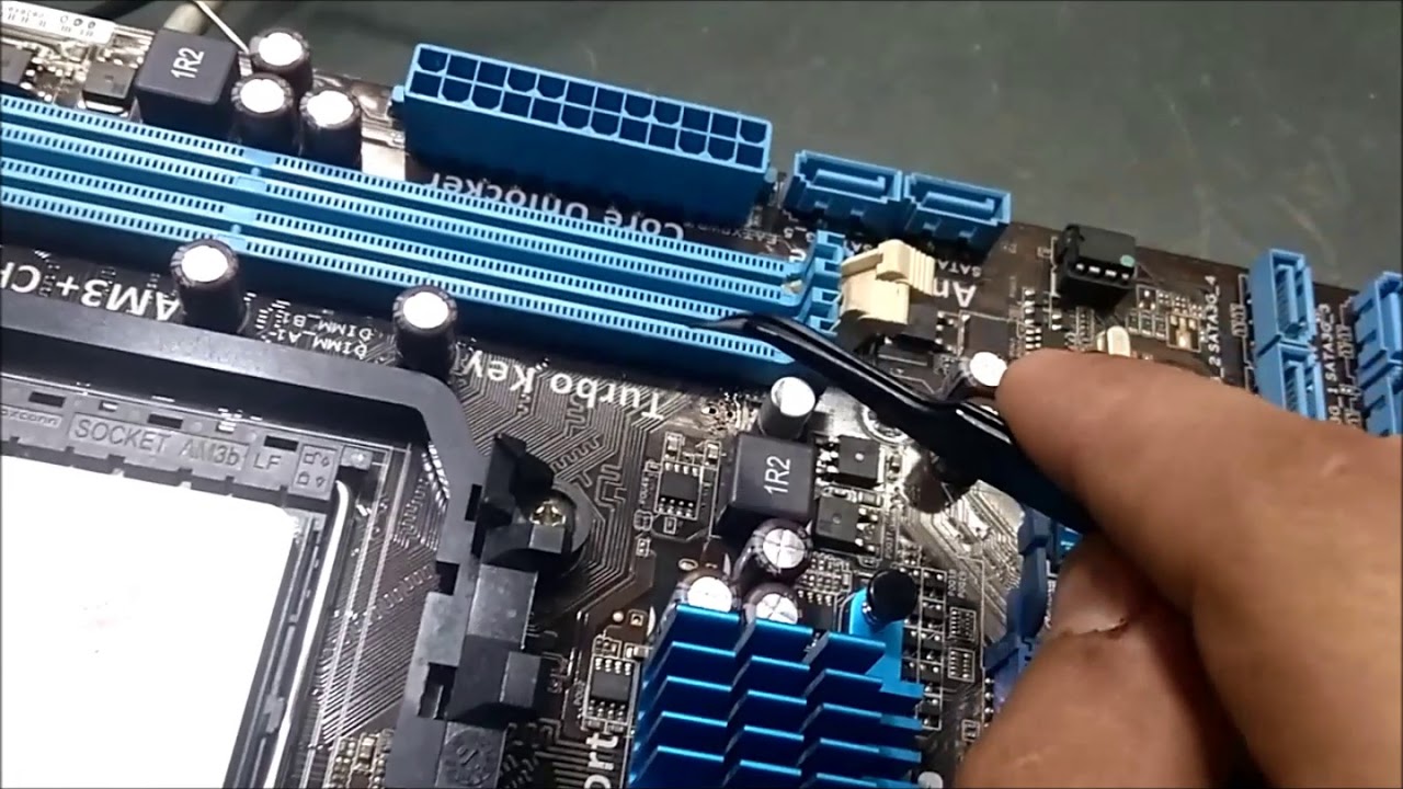 Reparo de placa mãe  Asus M5A78L - Não Reconhece Memória .