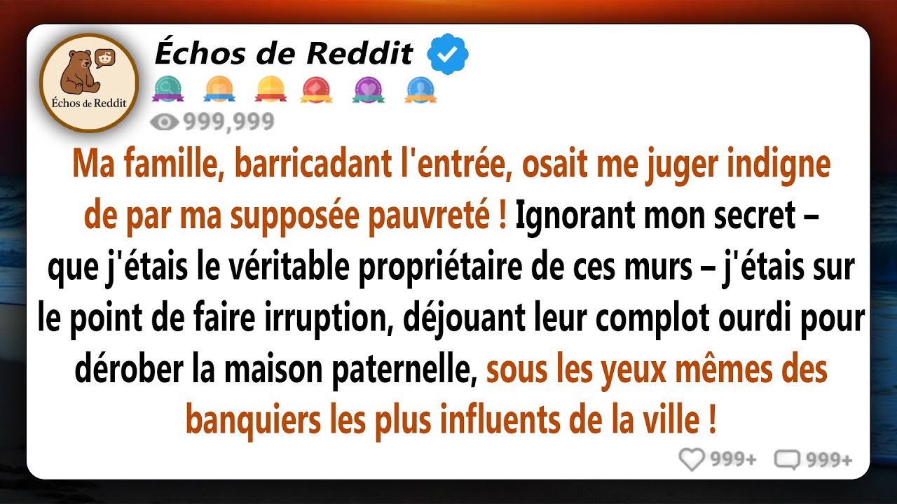 Ma famille a bloqué la porte en disant que j'étais trop pauvre pour entrer, mais ils ne savaient pas
