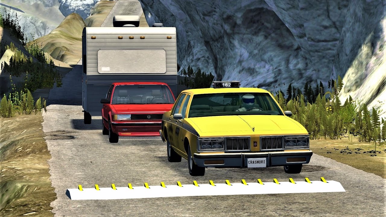 BeamNG Drive SPIKE STRIP HIGH SPEED CRASHES #97