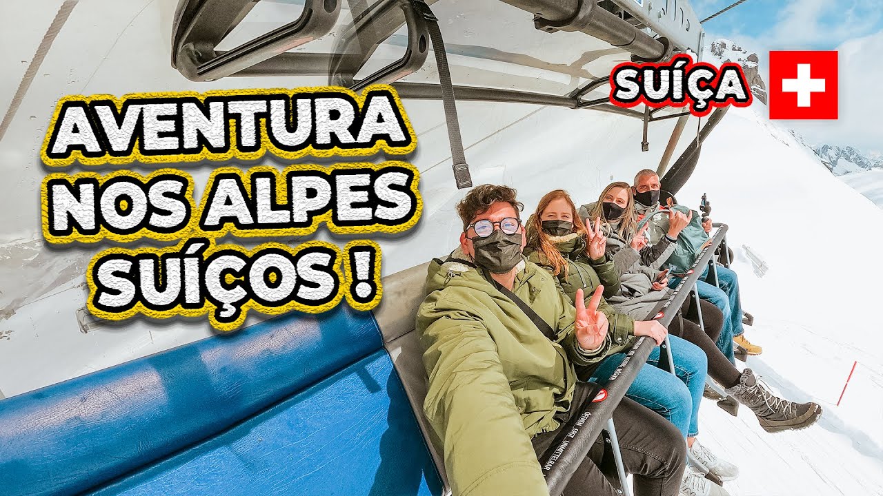 Subindo os Alpes Suíços!🇨🇭Caverna de gelo, ponte suspensa e paisagens incríveis