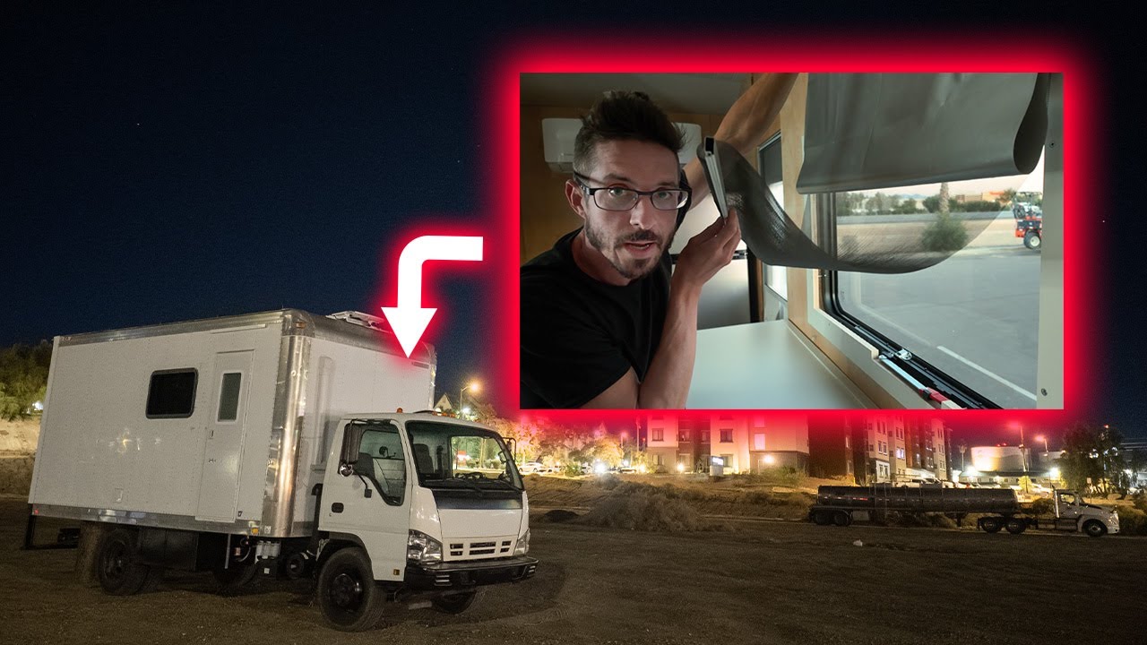 Sleeping in a dirt parking lot & making privacy curtains