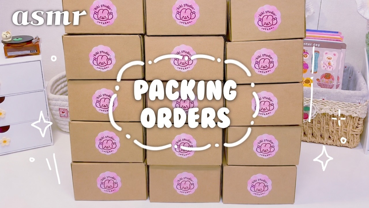 [ASMR] Packing Sticker Orders 📦 | No Talking | Relaxing Paper Sounds