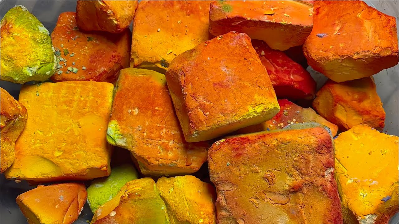 Dyed 🍊Jumbo Chalk | Crispy Crunchy Texture | ASMR