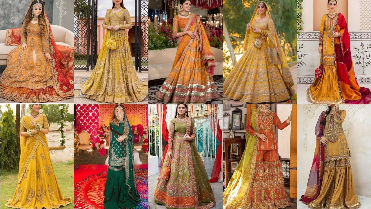 New dress design for mehndi function | mehndi lehnga design| latest bridal mehndi dress designs |