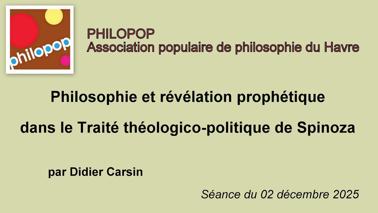 Philosophie et révélation prophétique dans le Traité théologico-politique de Spinoza