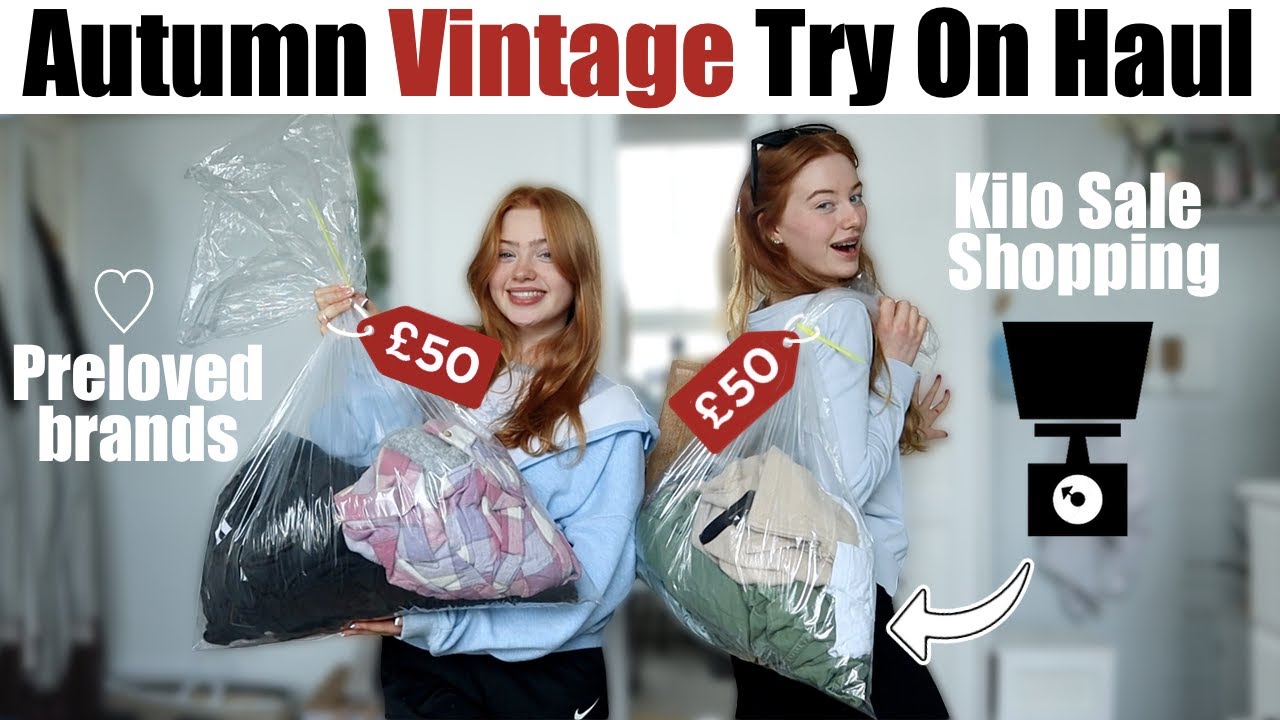 Autumn Vintage Clothes Try On Haul *Preloved Kilo Sale Shopping | R Studios