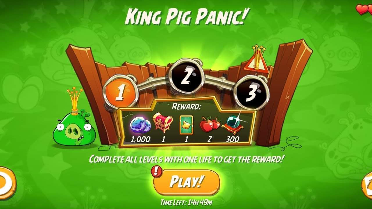 King Pig Panic All Level Complete (1+2+3) Angry 💢 Birds 2 Dally Challenge 