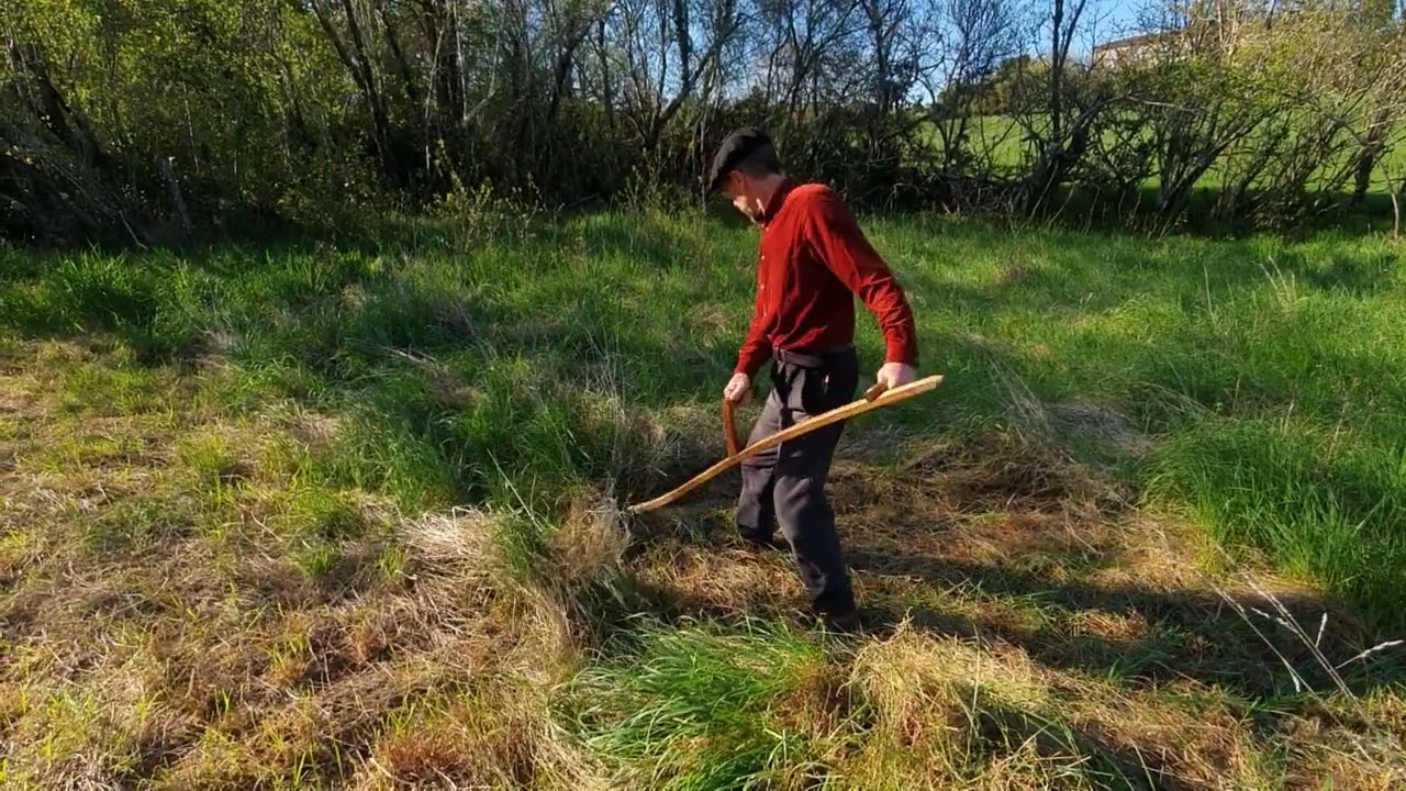 Faucher de l'herbe couchée et emmêlée