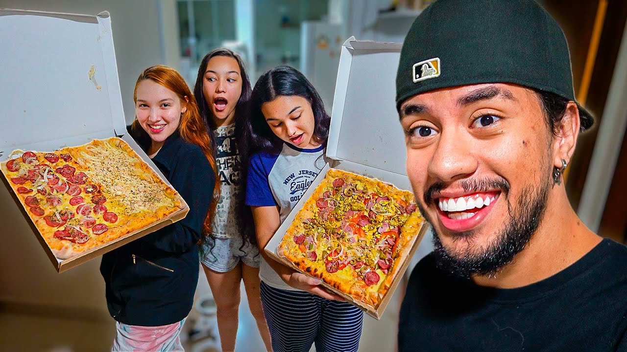 COMEMOS UMA PIZZA QUADRADA, NUNCA TINHA VISTO ISSO VEI